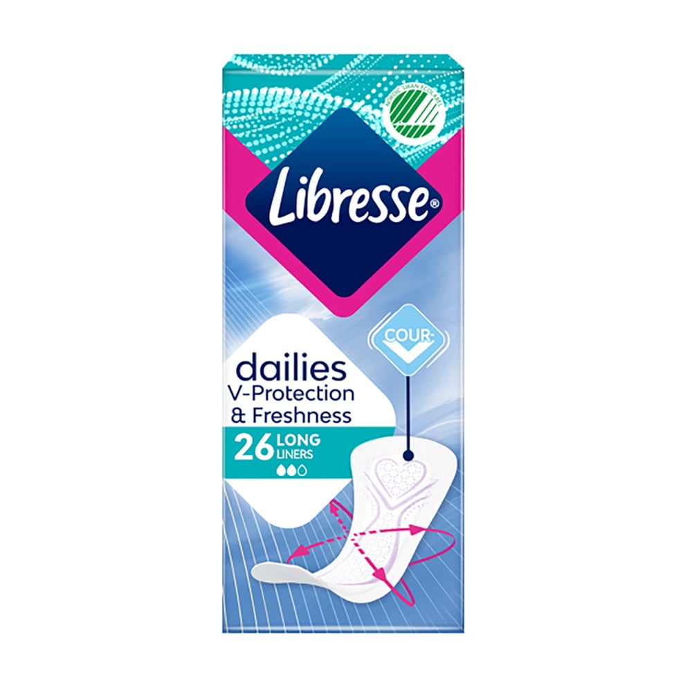 Уцінка! Щоденні прокладки Libresse Dailies V-Protection &amp; Freshness Long поглинаючі, 26 шт